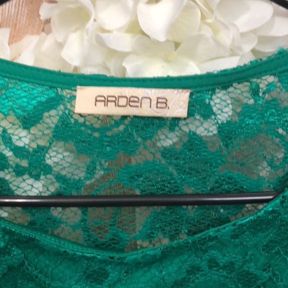 Arden B green lace fitted dress w/3/4 sleeves. NWOT! Sz XS.  Never worn - Picture 4 of 6